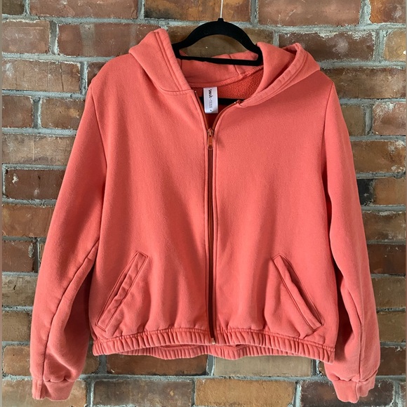 SMASH + TESS ava zip up hoodie sweater coral pink XL - Picture 1 of 4